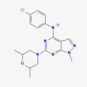molecular formula C18H21ClN6O B2630511 N-(4-chlorophenyl)-6-(2,6-dimethylmorpholin-4-yl)-1-methyl-1H-pyrazolo[3,4-d]pyrimidin-4-amine CAS No. 894047-47-3