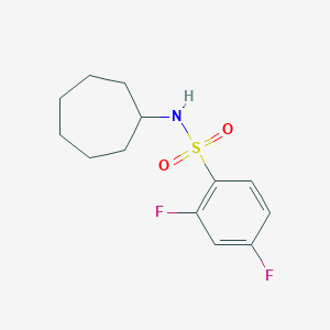molecular formula C13H17F2NO2S B263054 N-cycloheptyl-2,4-difluorobenzenesulfonamide 