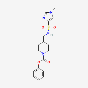 molecular formula C17H22N4O4S B2630551 phenyl 4-((1-methyl-1H-imidazole-4-sulfonamido)methyl)piperidine-1-carboxylate CAS No. 1428380-75-9