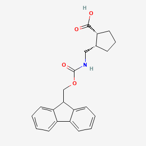 molecular formula C22H23NO4 B2630555 (1R,2S)-2-[(9H-Fluoren-9-ylmethoxycarbonylamino)methyl]cyclopentane-1-carboxylic acid CAS No. 1932266-28-8