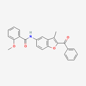 molecular formula C24H19NO4 B2630590 N-(2-benzoyl-3-methyl-1-benzofuran-5-yl)-2-methoxybenzamide CAS No. 923680-14-2