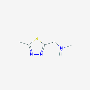 molecular formula C5H9N3S B2630591 Methyl[(5-methyl-1,3,4-thiadiazol-2-yl)methyl]amine CAS No. 933714-10-4