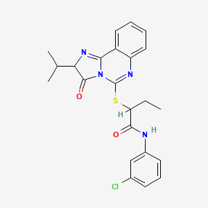 molecular formula C23H23ClN4O2S B2630605 N-(3-chlorophenyl)-2-((2-isopropyl-3-oxo-2,3-dihydroimidazo[1,2-c]quinazolin-5-yl)thio)butanamide CAS No. 1184985-10-1