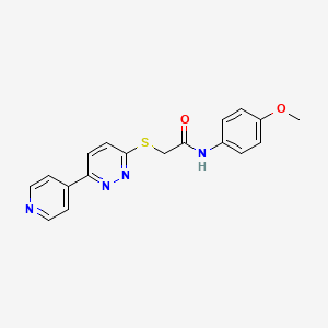 molecular formula C18H16N4O2S B2630631 N-(4-methoxyphenyl)-2-{[6-(pyridin-4-yl)pyridazin-3-yl]sulfanyl}acetamide CAS No. 872701-82-1