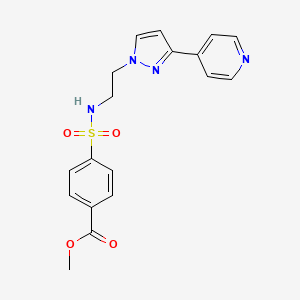 molecular formula C18H18N4O4S B2630653 methyl 4-({2-[3-(pyridin-4-yl)-1H-pyrazol-1-yl]ethyl}sulfamoyl)benzoate CAS No. 1448026-64-9