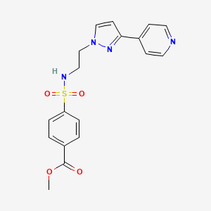 methyl 4-(N-(2-(3-(pyridin-4-yl)-1H-pyrazol-1-yl)ethyl)sulfamoyl)benzoate