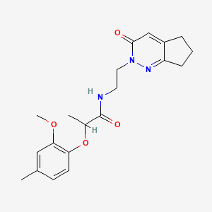 2-(2-methoxy-4-methylphenoxy)-N-(2-(3-oxo-3,5,6,7-tetrahydro-2H-cyclopenta[c]pyridazin-2-yl)ethyl)propanamide