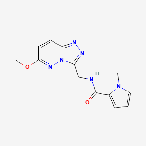 molecular formula C13H14N6O2 B2630666 N-((6-methoxy-[1,2,4]triazolo[4,3-b]pyridazin-3-yl)methyl)-1-methyl-1H-pyrrole-2-carboxamide CAS No. 2034550-20-2