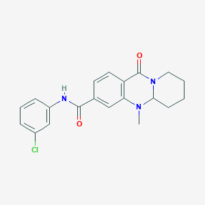 molecular formula C20H20ClN3O2 B2630671 N-(3-chlorophenyl)-5-methyl-11-oxo-5,6,7,8,9,11-hexahydro-5aH-pyrido[2,1-b]quinazoline-3-carboxamide CAS No. 1574582-23-2