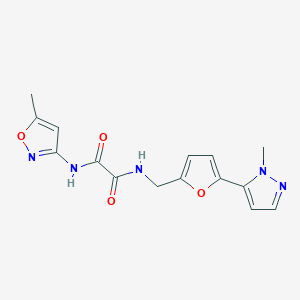 molecular formula C15H15N5O4 B2630674 N'-(5-methyl-1,2-oxazol-3-yl)-N-{[5-(1-methyl-1H-pyrazol-5-yl)furan-2-yl]methyl}ethanediamide CAS No. 2415452-33-2