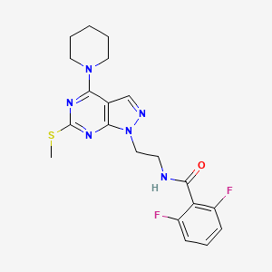 molecular formula C20H22F2N6OS B2630680 2,6-difluoro-N-(2-(6-(methylthio)-4-(piperidin-1-yl)-1H-pyrazolo[3,4-d]pyrimidin-1-yl)ethyl)benzamide CAS No. 941896-79-3