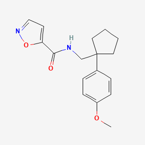 molecular formula C17H20N2O3 B2630712 N-((1-(4-methoxyphenyl)cyclopentyl)methyl)isoxazole-5-carboxamide CAS No. 1211796-54-1