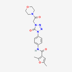 molecular formula C20H22N6O5 B2630730 2,5-dimethyl-N-(4-(4-(2-morpholino-2-oxoethyl)-5-oxo-4,5-dihydro-1H-tetrazol-1-yl)phenyl)furan-3-carboxamide CAS No. 1396815-72-7