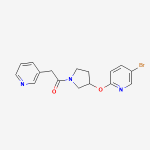 molecular formula C16H16BrN3O2 B2630734 1-(3-((5-Bromopyridin-2-yl)oxy)pyrrolidin-1-yl)-2-(pyridin-3-yl)ethanone CAS No. 1904331-82-3