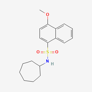 molecular formula C18H23NO3S B2630740 N-cycloheptyl-4-methoxynaphthalene-1-sulfonamide CAS No. 865611-74-1
