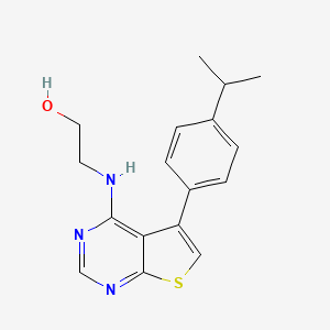 molecular formula C17H19N3OS B2630772 2-((5-(4-Isopropylphenyl)thieno[2,3-d]pyrimidin-4-yl)amino)ethanol CAS No. 670270-68-5