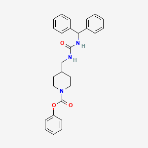 molecular formula C27H29N3O3 B2630776 Phenyl 4-((3-benzhydrylureido)methyl)piperidine-1-carboxylate CAS No. 1325689-81-3