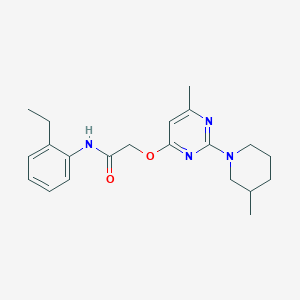 molecular formula C21H28N4O2 B2630792 N-(2-ethylphenyl)-2-{[6-methyl-2-(3-methylpiperidin-1-yl)pyrimidin-4-yl]oxy}acetamide CAS No. 1226440-08-9