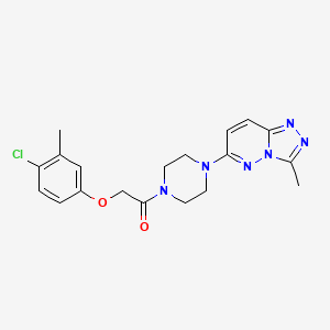 molecular formula C19H21ClN6O2 B2630793 2-(4-Chloro-3-methylphenoxy)-1-(4-(3-methyl-[1,2,4]triazolo[4,3-b]pyridazin-6-yl)piperazin-1-yl)ethanone CAS No. 1058228-43-5