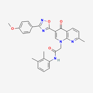 molecular formula C28H25N5O4 B2630804 N-(2,3-dimethylphenyl)-2-{3-[3-(4-methoxyphenyl)-1,2,4-oxadiazol-5-yl]-7-methyl-4-oxo-1,4-dihydro-1,8-naphthyridin-1-yl}acetamide CAS No. 1112426-96-6