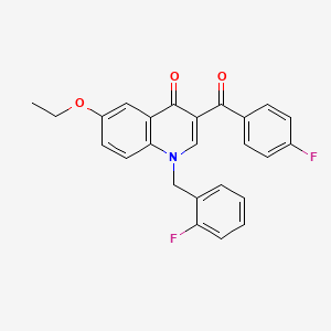 molecular formula C25H19F2NO3 B2630830 6-ethoxy-3-(4-fluorobenzoyl)-1-[(2-fluorophenyl)methyl]-1,4-dihydroquinolin-4-one CAS No. 866350-35-8