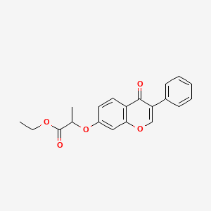 molecular formula C20H18O5 B2630837 Ethyl 2-[(4-oxo-3-phenyl-4H-chromen-7-yl)oxy]propionate CAS No. 99007-84-8