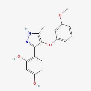 molecular formula C17H16N2O4 B2630839 4-[4-(3-methoxyphenoxy)-5-methyl-1H-pyrazol-3-yl]benzene-1,3-diol CAS No. 879446-03-4