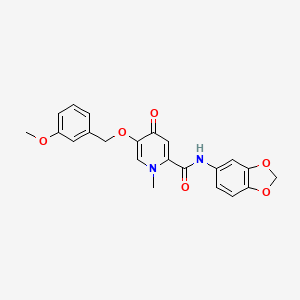 molecular formula C22H20N2O6 B2630840 N-(2H-1,3-benzodioxol-5-yl)-5-[(3-methoxyphenyl)methoxy]-1-methyl-4-oxo-1,4-dihydropyridine-2-carboxamide CAS No. 1021211-97-1