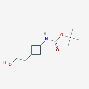 molecular formula C11H21NO3 B2630856 tert-butyl N-[3-(2-hydroxyethyl)cyclobutyl]carbamate CAS No. 1607474-26-9