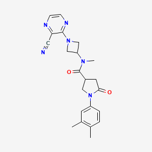 N-[1-(3-Cyanopyrazin-2-yl)azetidin-3-yl]-1-(3,4-dimethylphenyl)-N-methyl-5-oxopyrrolidine-3-carboxamide