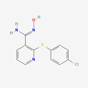 molecular formula C12H10ClN3OS B2630882 (Z)-2-[(4-chlorophenyl)sulfanyl]-N'-hydroxypyridine-3-carboximidamide CAS No. 886360-64-1