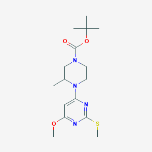 molecular formula C16H26N4O3S B2630887 tert-Butyl 4-(6-methoxy-2-(methylthio)pyrimidin-4-yl)-3-methylpiperazine-1-carboxylate CAS No. 1353947-35-9