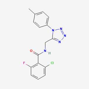 molecular formula C16H13ClFN5O B2630905 2-chloro-6-fluoro-N-((1-(p-tolyl)-1H-tetrazol-5-yl)methyl)benzamide CAS No. 921165-79-9