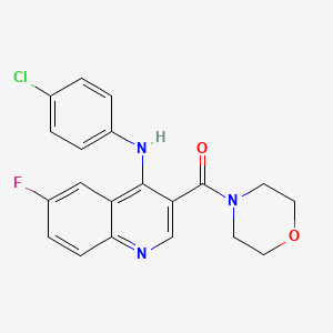 molecular formula C20H17ClFN3O2 B2630907 N-(4-chlorophenyl)-6-fluoro-3-(morpholine-4-carbonyl)quinolin-4-amine CAS No. 1351777-64-4