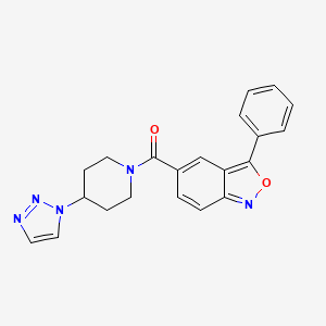 molecular formula C21H19N5O2 B2630913 (4-(1H-1,2,3-triazol-1-yl)piperidin-1-yl)(3-phenylbenzo[c]isoxazol-5-yl)methanone CAS No. 1798538-71-2