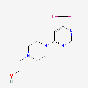 molecular formula C11H15F3N4O B2630936 2-{4-[6-(Trifluoromethyl)pyrimidin-4-yl]piperazin-1-yl}ethan-1-ol CAS No. 2329210-70-8