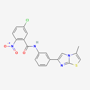 molecular formula C19H13ClN4O3S B2630939 5-chloro-N-(3-(3-methylimidazo[2,1-b]thiazol-6-yl)phenyl)-2-nitrobenzamide CAS No. 893980-12-6