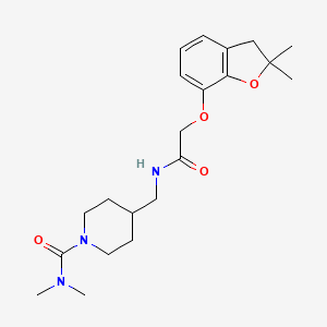 molecular formula C21H31N3O4 B2630942 4-((2-((2,2-dimethyl-2,3-dihydrobenzofuran-7-yl)oxy)acetamido)methyl)-N,N-dimethylpiperidine-1-carboxamide CAS No. 2034358-41-1
