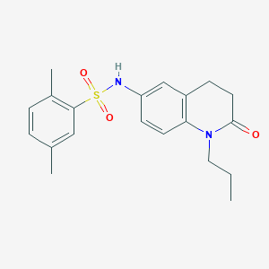 molecular formula C20H24N2O3S B2630949 2,5-dimethyl-N-(2-oxo-1-propyl-1,2,3,4-tetrahydroquinolin-6-yl)benzene-1-sulfonamide CAS No. 950464-56-9