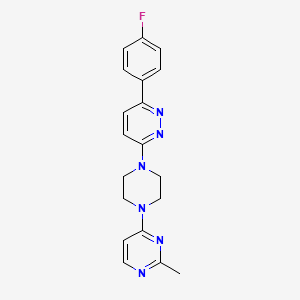 molecular formula C19H19FN6 B2630951 3-(4-Fluorophenyl)-6-[4-(2-methylpyrimidin-4-yl)piperazin-1-yl]pyridazine CAS No. 2380087-53-4