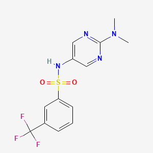 molecular formula C13H13F3N4O2S B2630953 N-(2-(dimethylamino)pyrimidin-5-yl)-3-(trifluoromethyl)benzenesulfonamide CAS No. 1396889-50-1