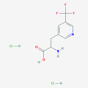 molecular formula C9H11Cl2F3N2O2 B2630955 2-Amino-3-[5-(trifluoromethyl)pyridin-3-yl]propanoic acid;dihydrochloride CAS No. 2287261-88-3