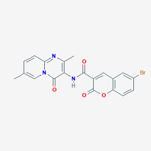 molecular formula C20H14BrN3O4 B2630965 6-bromo-N-(2,7-dimethyl-4-oxo-4H-pyrido[1,2-a]pyrimidin-3-yl)-2-oxo-2H-chromene-3-carboxamide CAS No. 946257-36-9