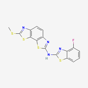 molecular formula C16H9FN4S4 B2630981 N-(4-fluoro-1,3-benzothiazol-2-yl)-2-methylsulfanyl-[1,3]thiazolo[4,5-g][1,3]benzothiazol-7-amine CAS No. 862974-93-4