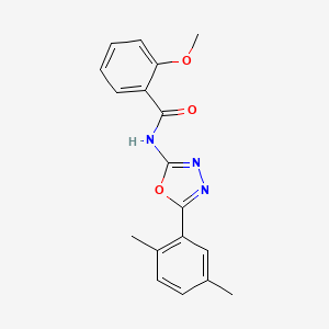 molecular formula C18H17N3O3 B2630988 N-[5-(2,5-dimethylphenyl)-1,3,4-oxadiazol-2-yl]-2-methoxybenzamide CAS No. 891123-21-0