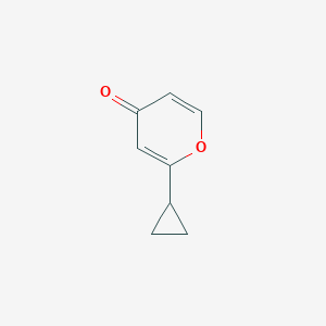 molecular formula C8H8O2 B2630992 2-cyclopropyl-4H-pyran-4-one CAS No. 2470441-06-4