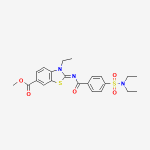 molecular formula C22H25N3O5S2 B2630994 methyl (2Z)-2-{[4-(diethylsulfamoyl)benzoyl]imino}-3-ethyl-2,3-dihydro-1,3-benzothiazole-6-carboxylate CAS No. 850909-28-3
