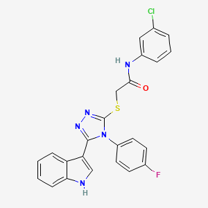 molecular formula C24H17ClFN5OS B2630996 N-(3-chlorophenyl)-2-{[4-(4-fluorophenyl)-5-(1H-indol-3-yl)-4H-1,2,4-triazol-3-yl]sulfanyl}acetamide CAS No. 946359-65-5