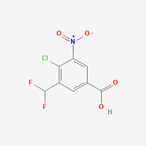molecular formula C8H4ClF2NO4 B2631006 4-Chloro-3-(difluoromethyl)-5-nitrobenzoic acid CAS No. 2248322-65-6