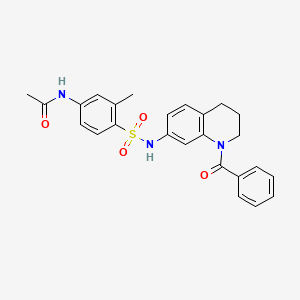 molecular formula C25H25N3O4S B2631033 N-(4-(N-(1-benzoyl-1,2,3,4-tetrahydroquinolin-7-yl)sulfamoyl)-3-methylphenyl)acetamide CAS No. 941900-71-6